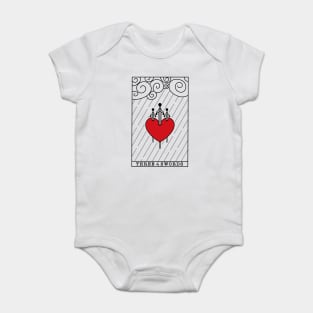 Three of swords tarot card minimalistic design light version Baby Bodysuit